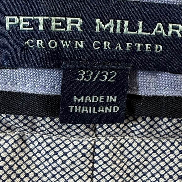 Peter Millar Crown Crafted Chino‎ Pants Men's 33x32 Tan Performance Flat Front - Picture 5 of 8